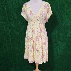 Derek Heart Cream Floral Midi Dress